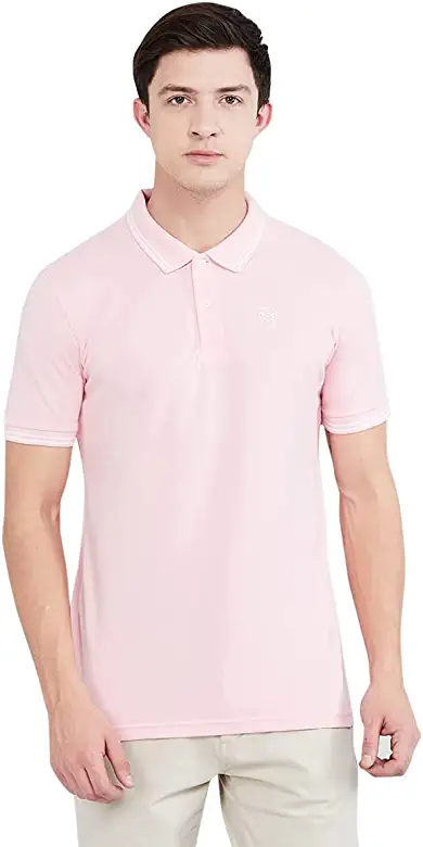 Scott International Men's Cotton Regular Fit Solid Polo Neck T-Shirt