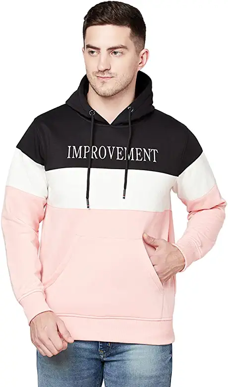 GREST Men's Regular Fit Cotton Solid Hoodie Sweatshirt