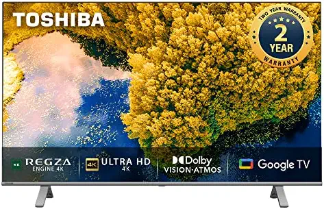 Toshiba 108 cm (43 inches) Bezelless Series 4K Ultra HD Smart LED Google TV 43C350LP (Silver) 40% off