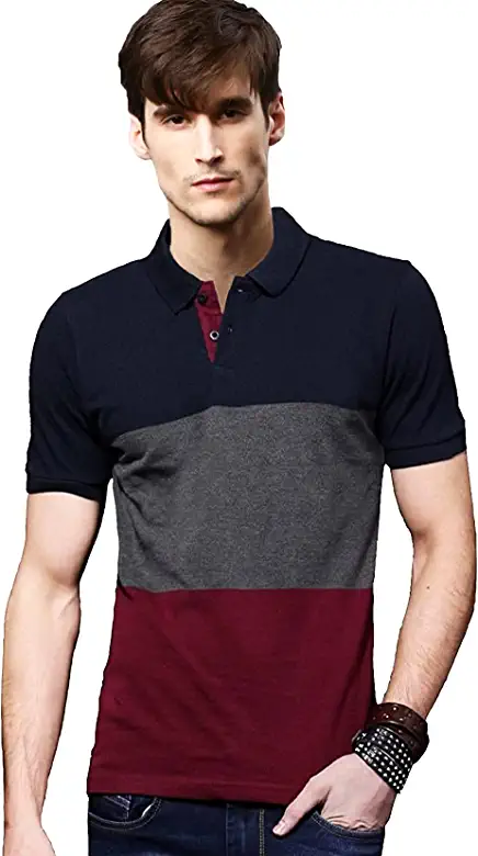 LEOTUDE Regular Fit Half Sleeve Polo T-Shirt for Men