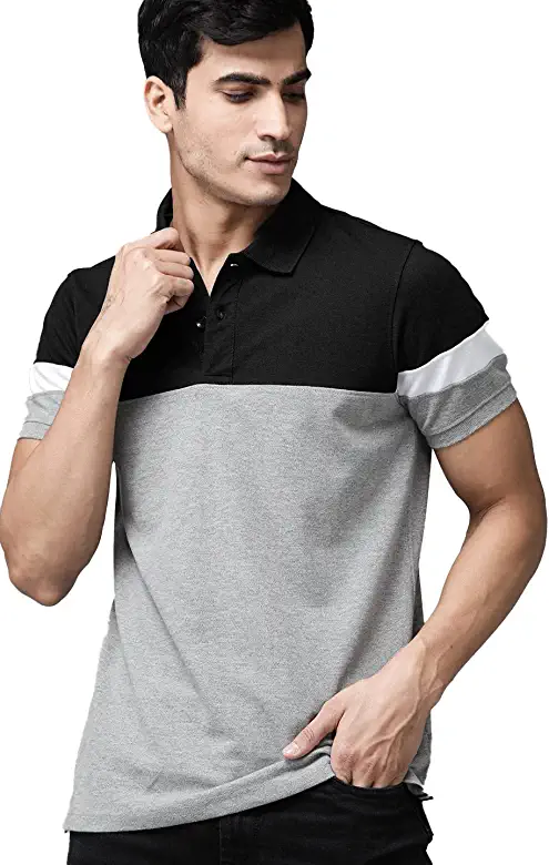 LEOTUDE Regular Fit Half Sleeve Polo T-Shirt for Men