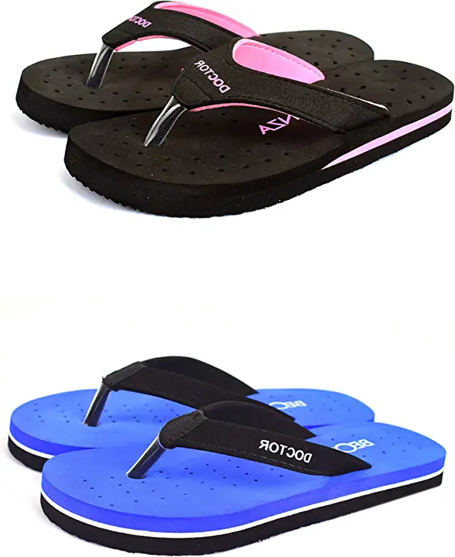 BEONZA Women's Doctor Ortho Combo Pack of 2 Pair of Flip Flops Slipper
