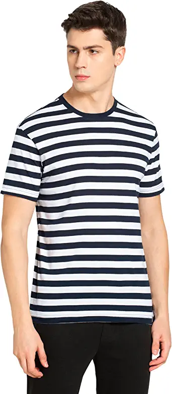 AMERICAN CREW Men's Polo Collar Full Sleeves Striped T-Shirt