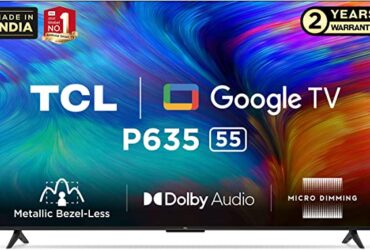 TCL 138.7 cm (55 inches) Metallic Bezel-Less Series 4K Ultra HD Smart LED Google TV 55P635 (Black)
