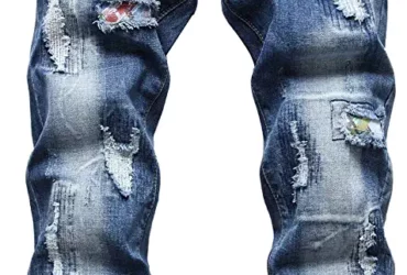 Men's bike zipper stylish jeans