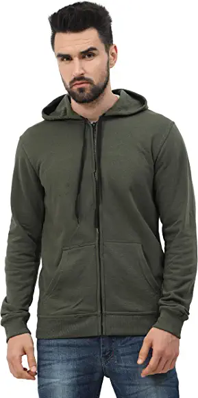 Men's Regular Fit Cotton Solid Hoodie Sweatshirt