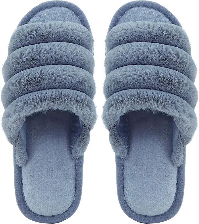 35 CASSIEY Fur Indoor/Outdoor Soft Bottom Slippers |Men’s Flipflop | Open Toe Slide Slippers with fur Lining |Boy’s Slippers flip Flop
