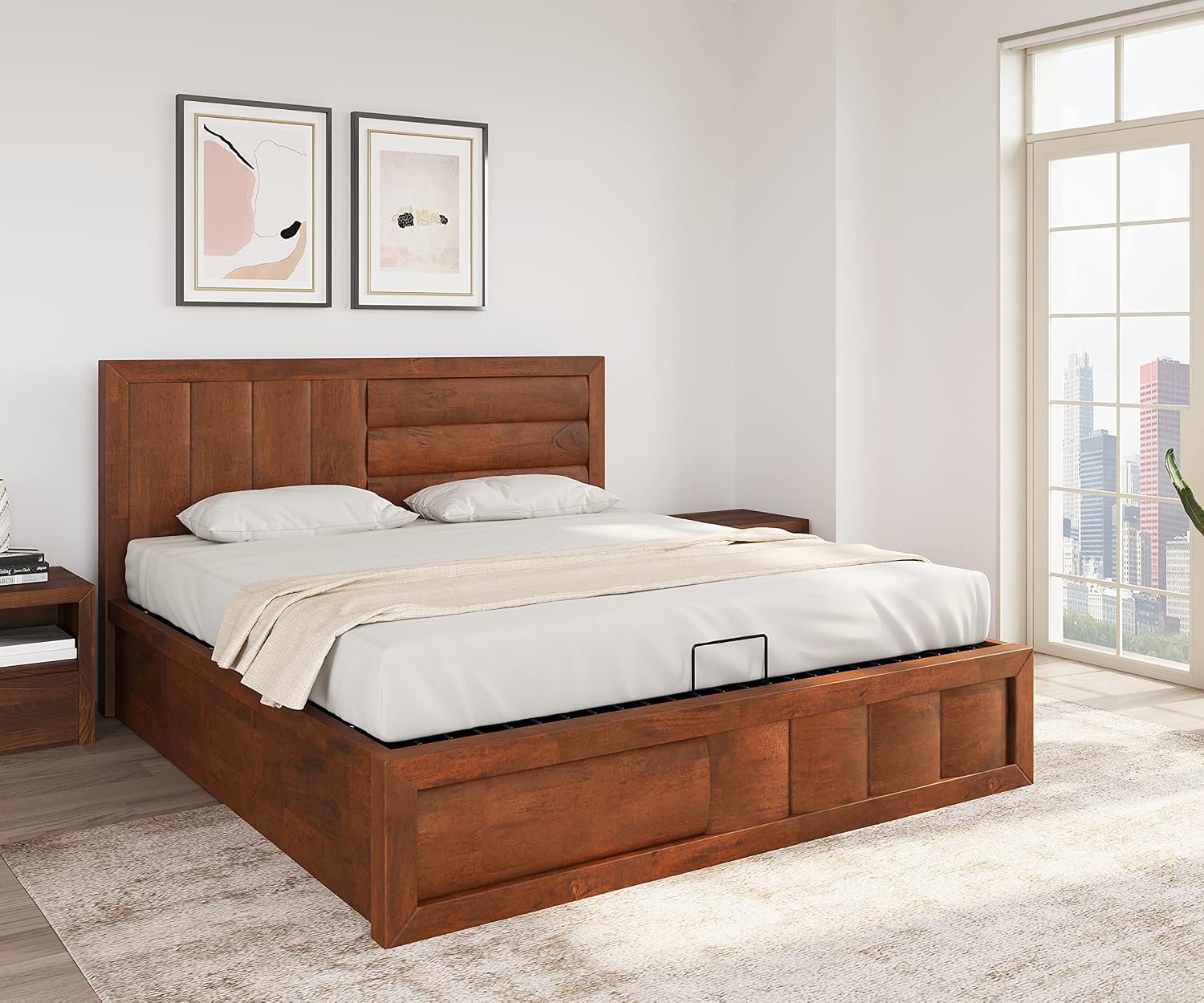 Nilkamal Gladiator King Bed with Hydraulic Storage – Brown (Like New)